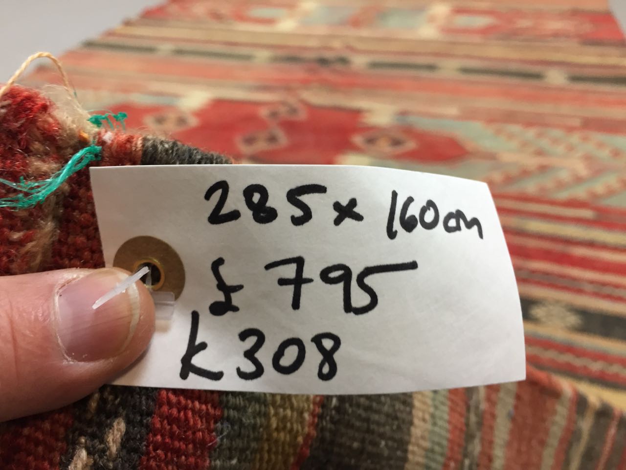 Turkish kilim rug 285x160 cm