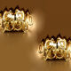 Paire d'appliques vintage, dorées à l'or fin, crystal, années 60
