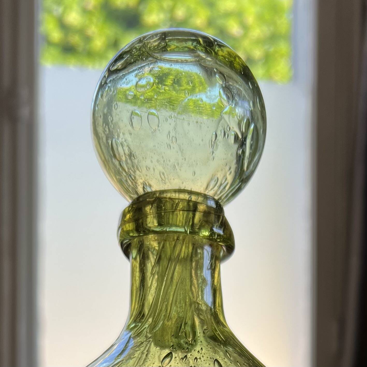 Biot carafe in blown glass