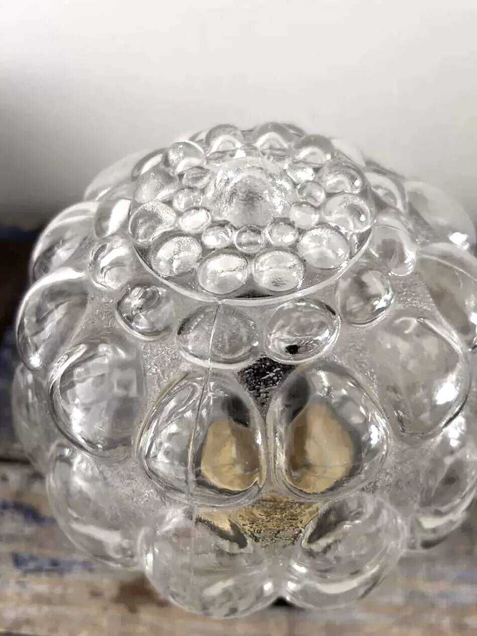 Paire d’appliques murales vintage globes en verre ciselé