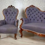 Set of Rococo Revival Walnut Parlor Set, 1890s