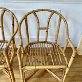 Pair of vintage rattan armchairs