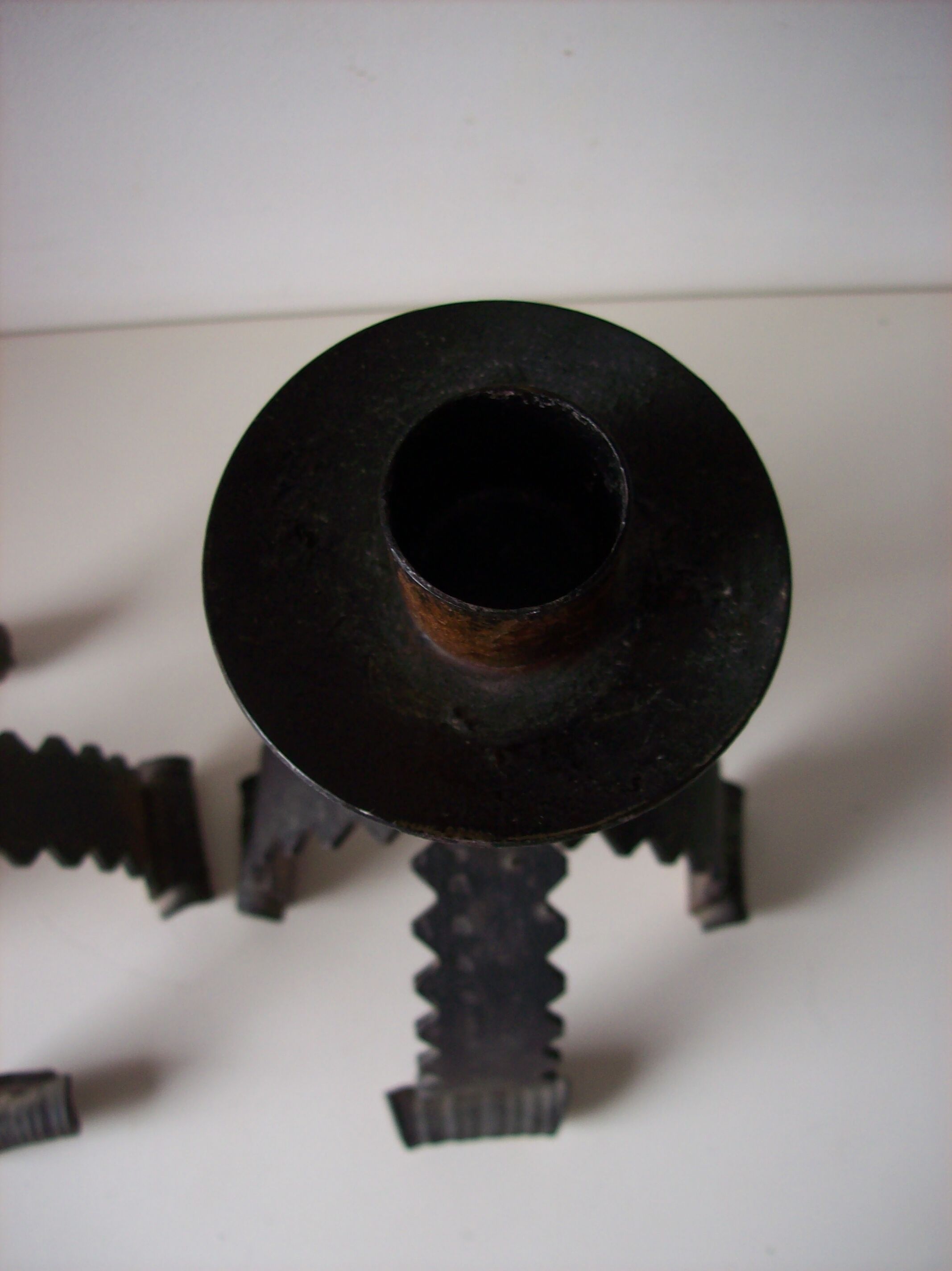 Pair of metal candlesticks