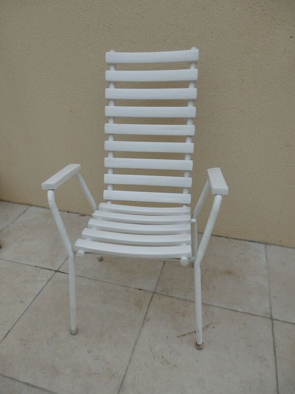 Fauteuil de jardin des années 70 Sauvagnat Aurillac vintage