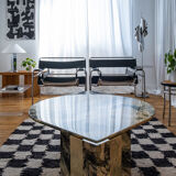 Table marbre forme goutte Roche Bobois vintage