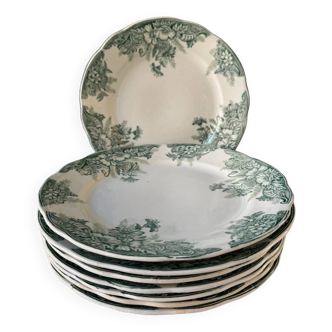 Série de 8 assiettes plates Terre de Fer XIXème, collection Sylvia