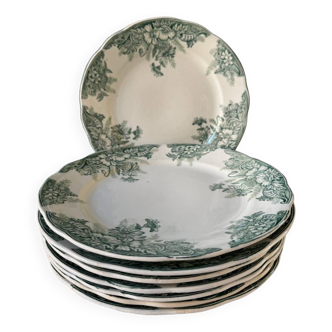 Series of 8 19th century Terre de Fer flat plates, Sylvia collection