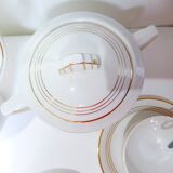 Céranord coffee service with gold edging