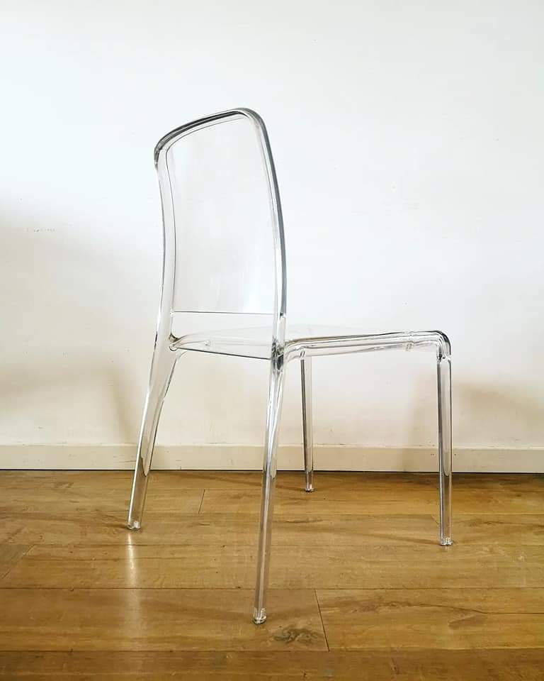 Pair of transparent plexiglass chairs "Armet Italy"