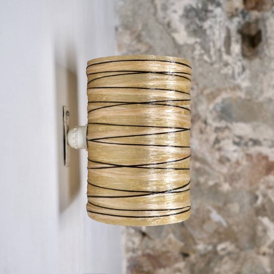 Resin and rope wall light by Accolay, France, 1970s