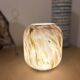 Lampe en verre effet opalin crème et doré