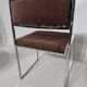 Suite de 6 chaises en acier chromé et velours marron circa 1970