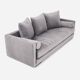 Sofa KOPENHAGA velours argent, design scandinave