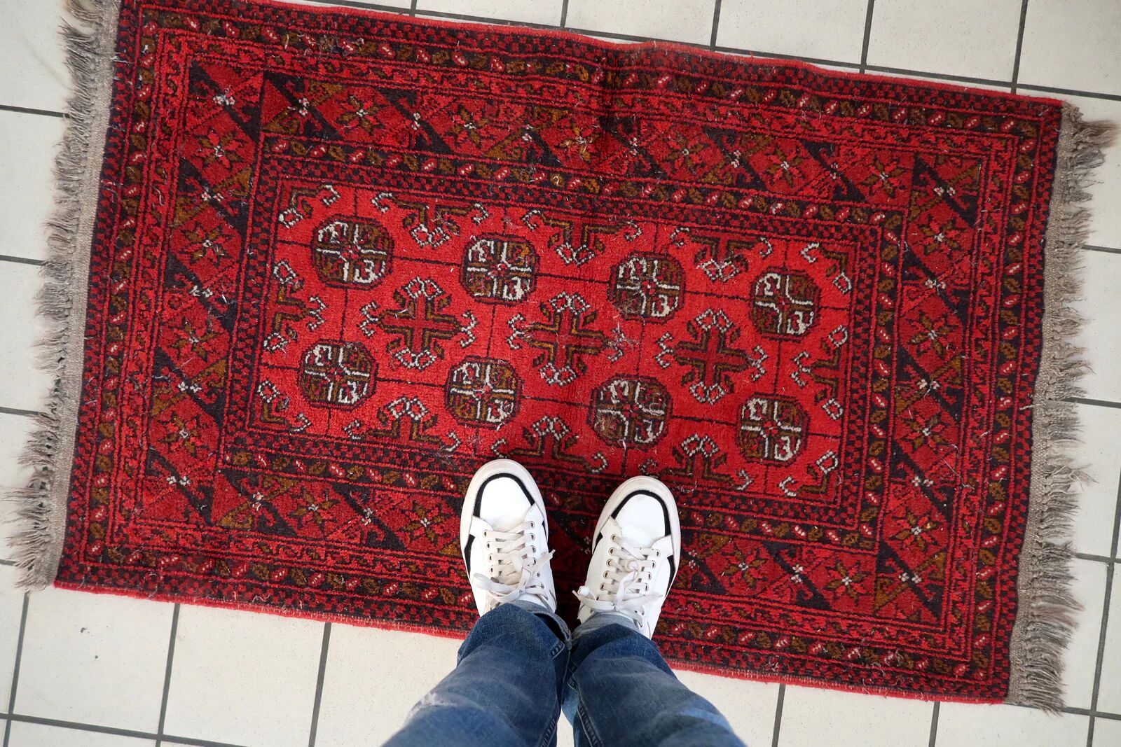 Antique 1920s Afghan Ersari tribal rug 80cm x 126cm - 1C1254