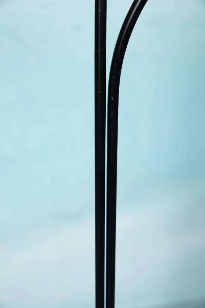 Matte black space age arc lamp, vintage 70s arc lamp.