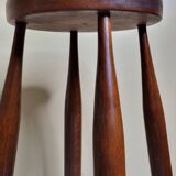High stool in solid wood, Scandinavian style, 50s, 82 cm