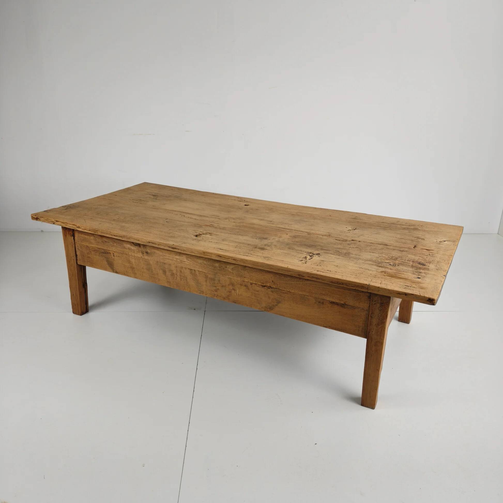 Antique 19th century French farmhouse oak coffee table