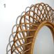 Wall mirror with rattan frame, 1950s