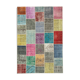 Hand-knotted oriental overdyed 205 cm x 300 cm multicolor patchwork carpet