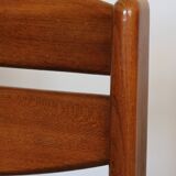 4 vintage brutalist chairs, reupholstered in cotton/linen.