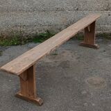 Antique pine farmhouse bench, 200 cm