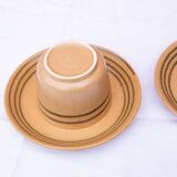 2 Sarreguemines stoneware cups and saucers