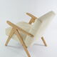Fauteuil kompas velours côtelé crème
