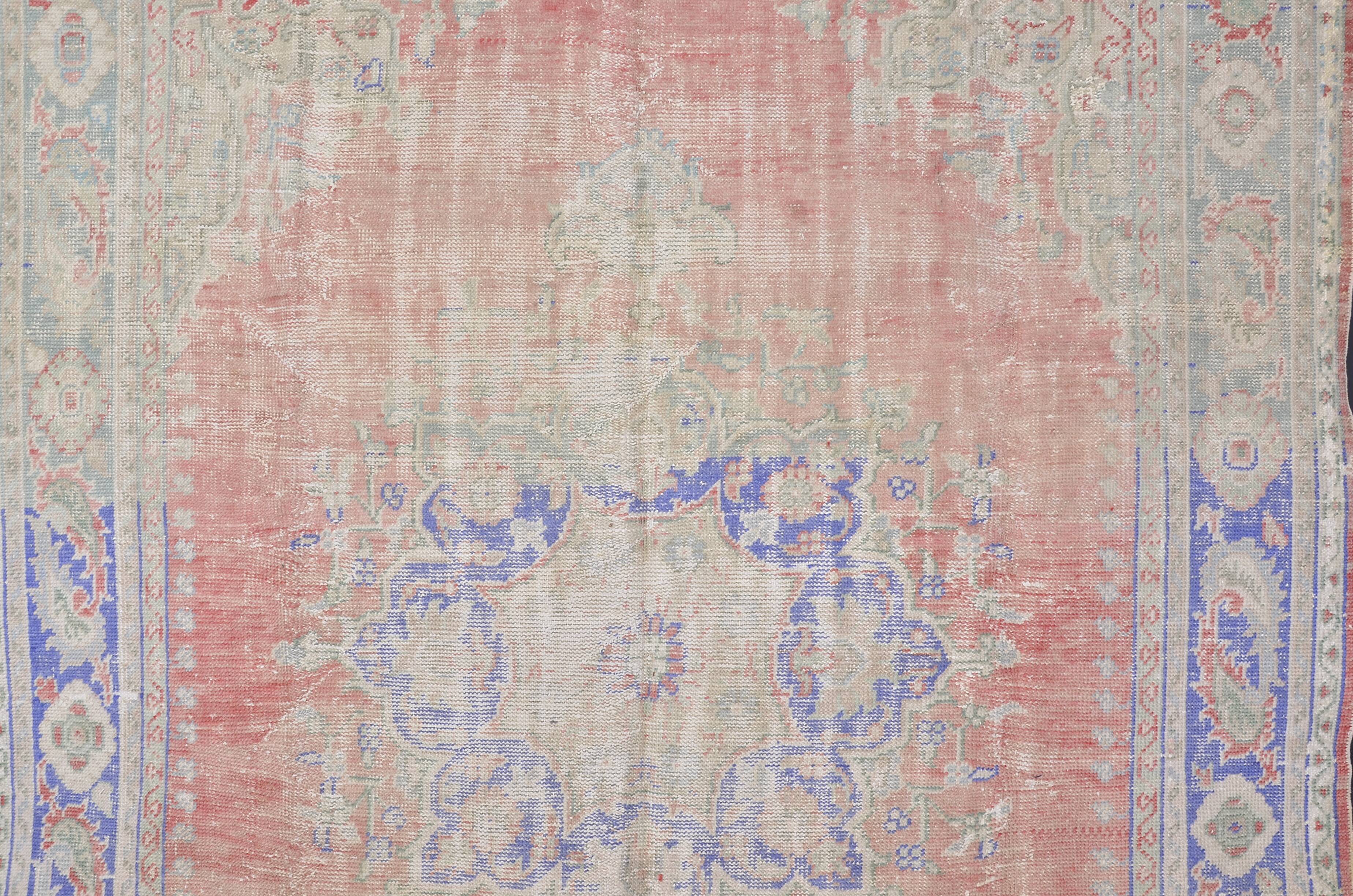 Antique Handmade Vintage Oushak Rug