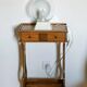 Lyre bedside table, cherry wood, 1960s.