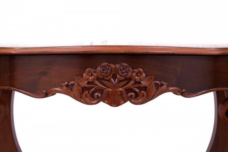 Mahogany console with marble top, France, circa 1880. After renovation.
