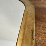 Brass half-moon mirror