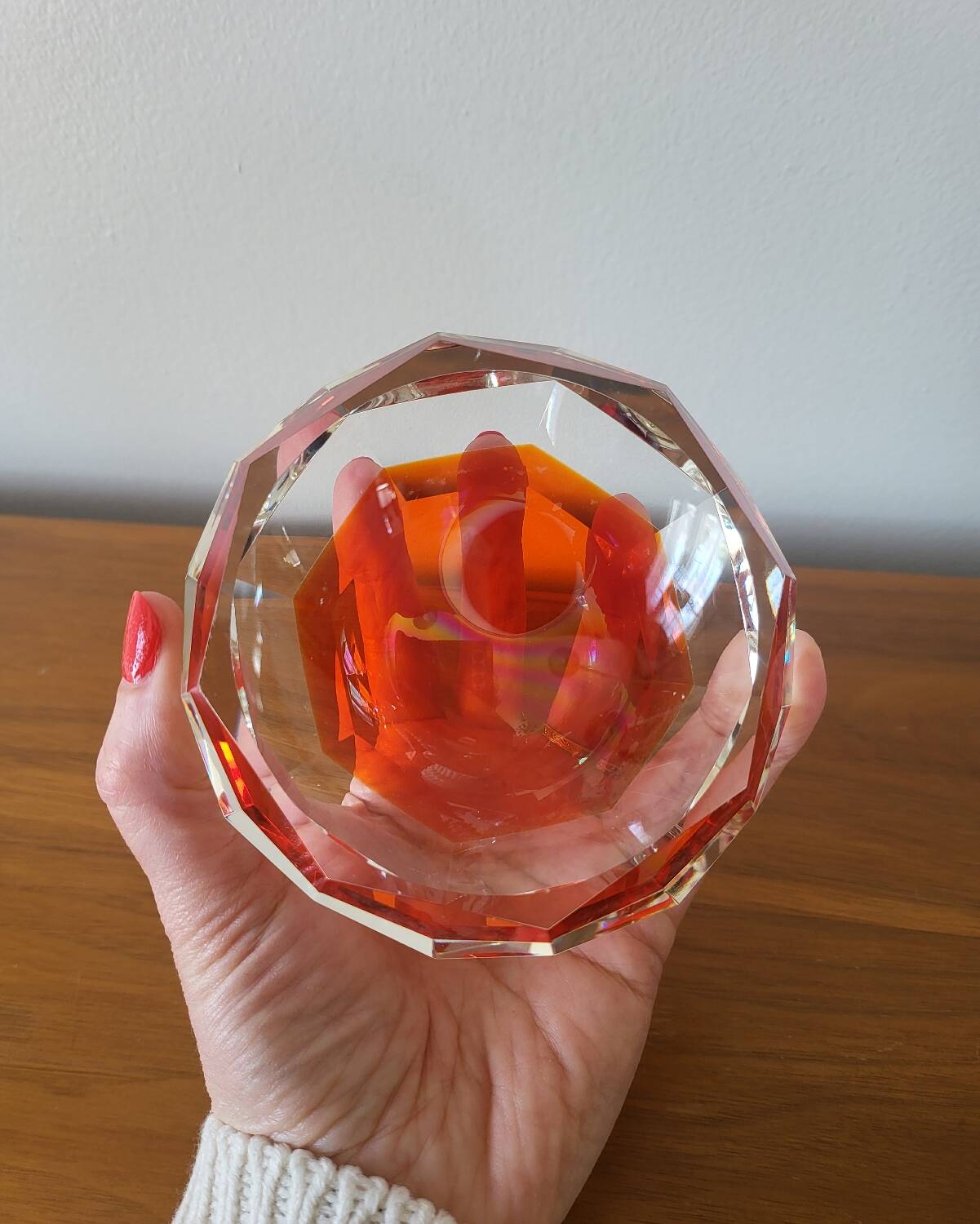 Crystal paperweight tray