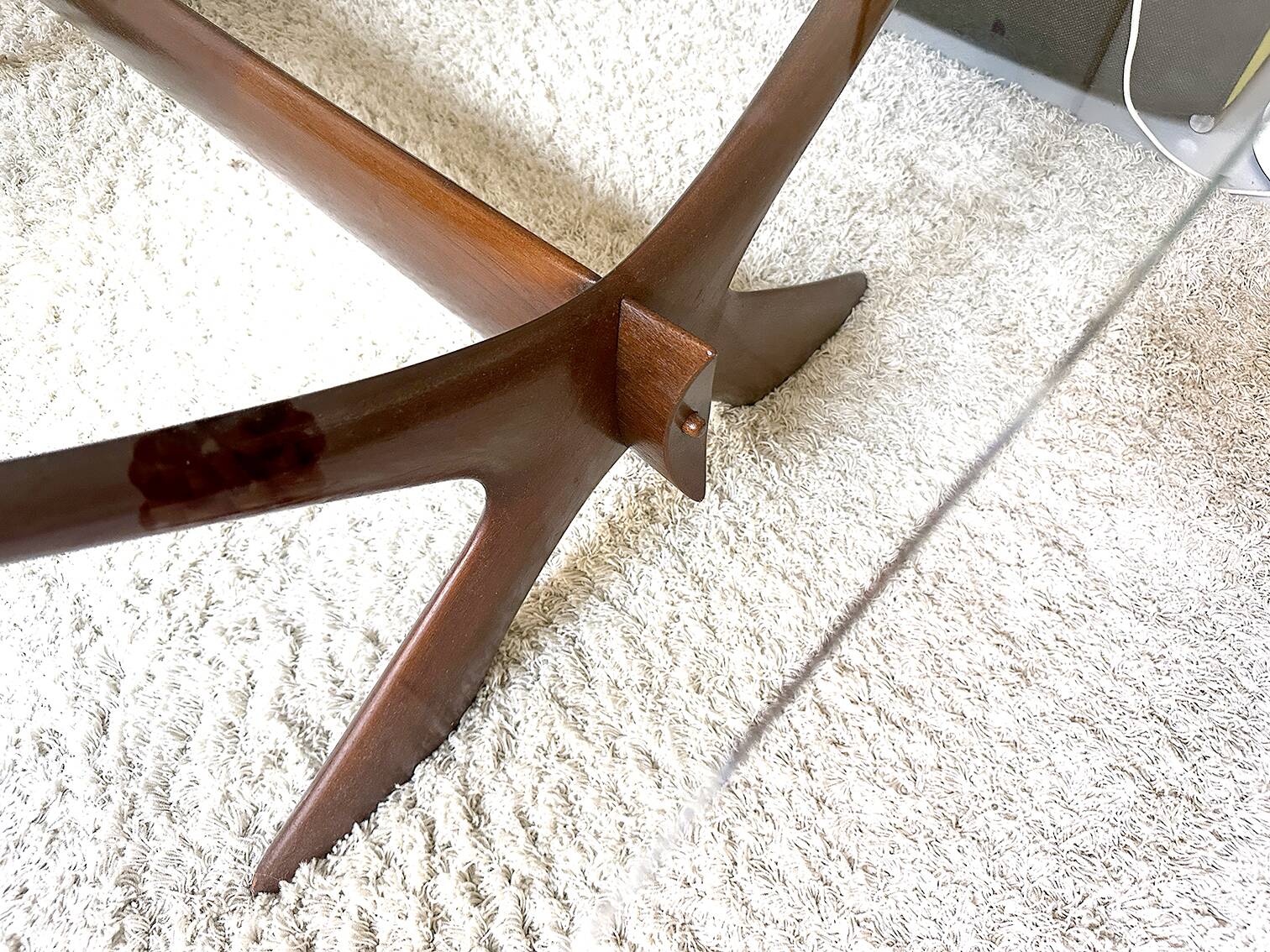 Condor coffee table by frederik schriever-abeln  with new glass tabletop