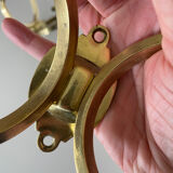 2 coat hooks with 4 branches in gilded brass