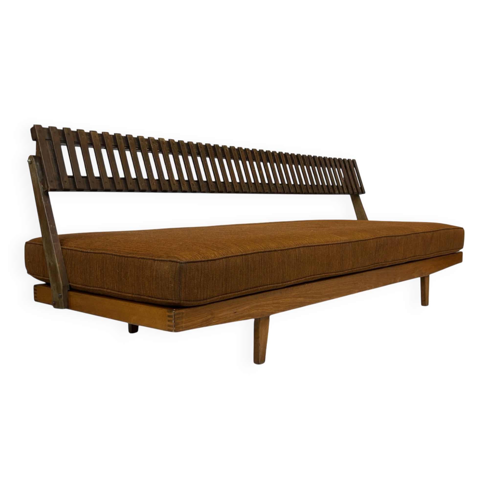 Mid-century daybed with removable backrest in oak 50's design