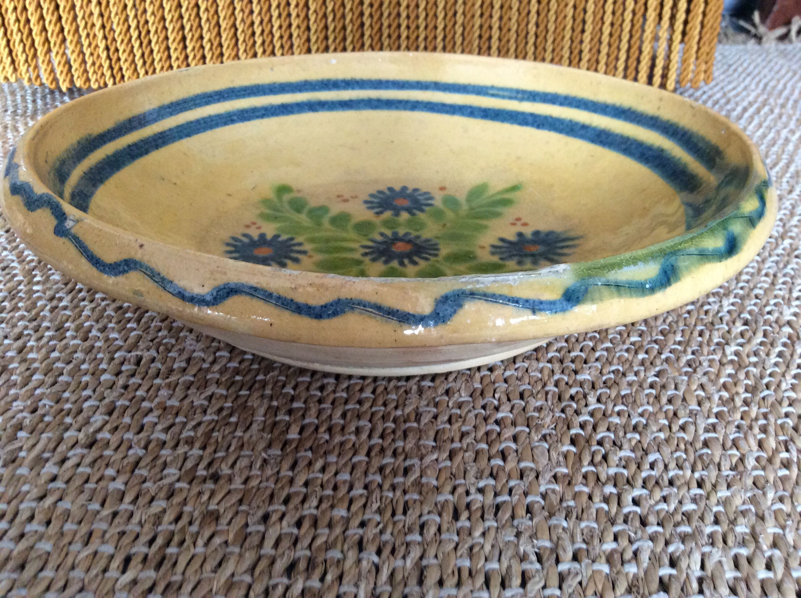 Glazed terracotta dish
