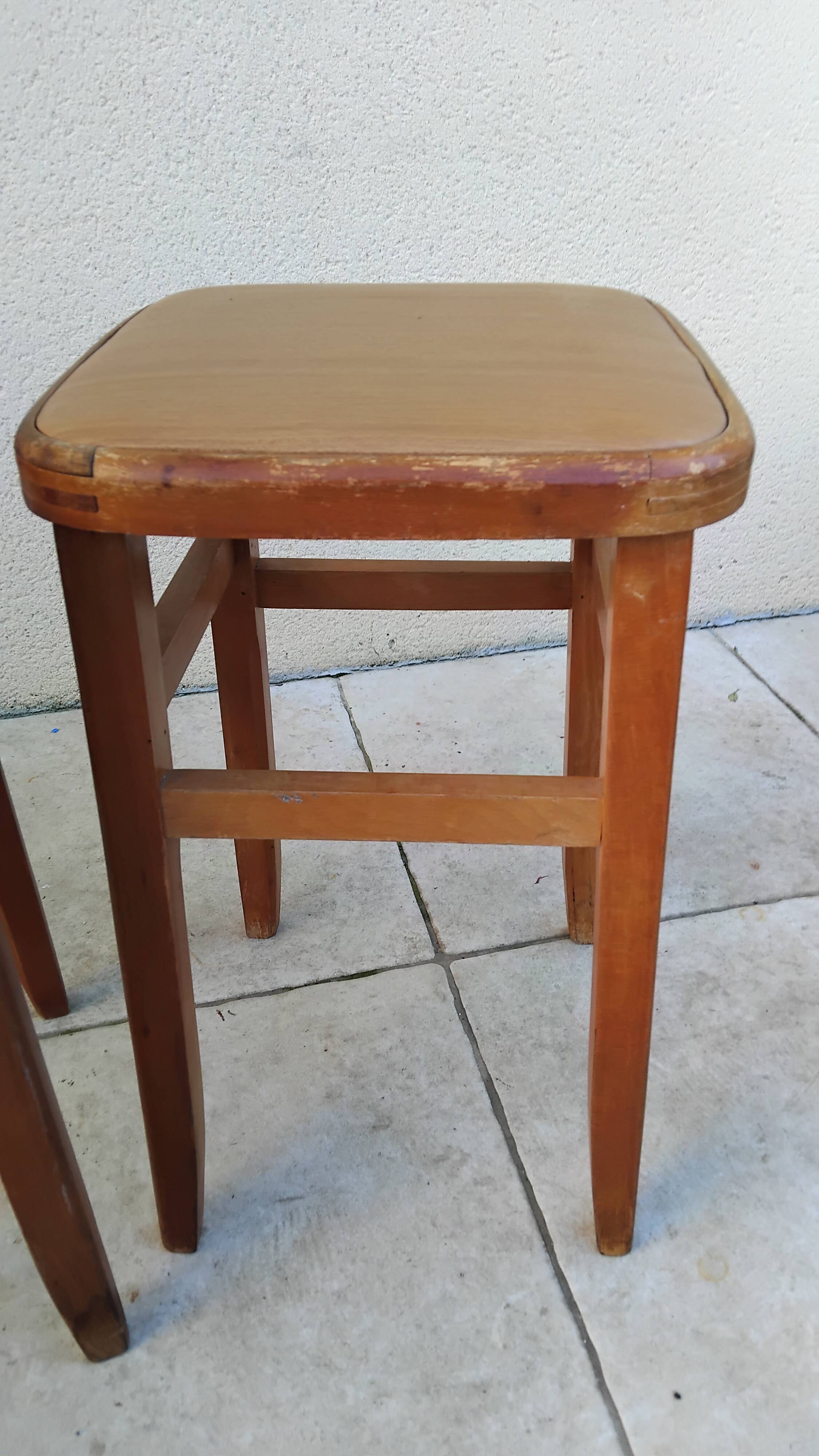 Pair of vintage bistro stools made in Romania