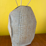 Large scarified brutalist vase in stoneware, La Borne, Francis Arrienon