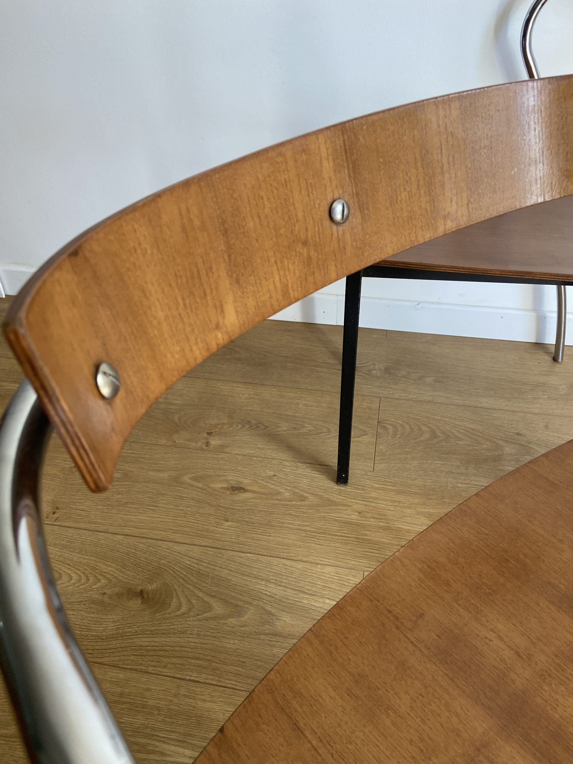 Pair of chairs design in wood and metal model "rio" by Pascal Mourgue