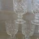 6 verres à pied en verre taillé