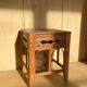 Vintage bamboo stool or side table – Handmade mid-