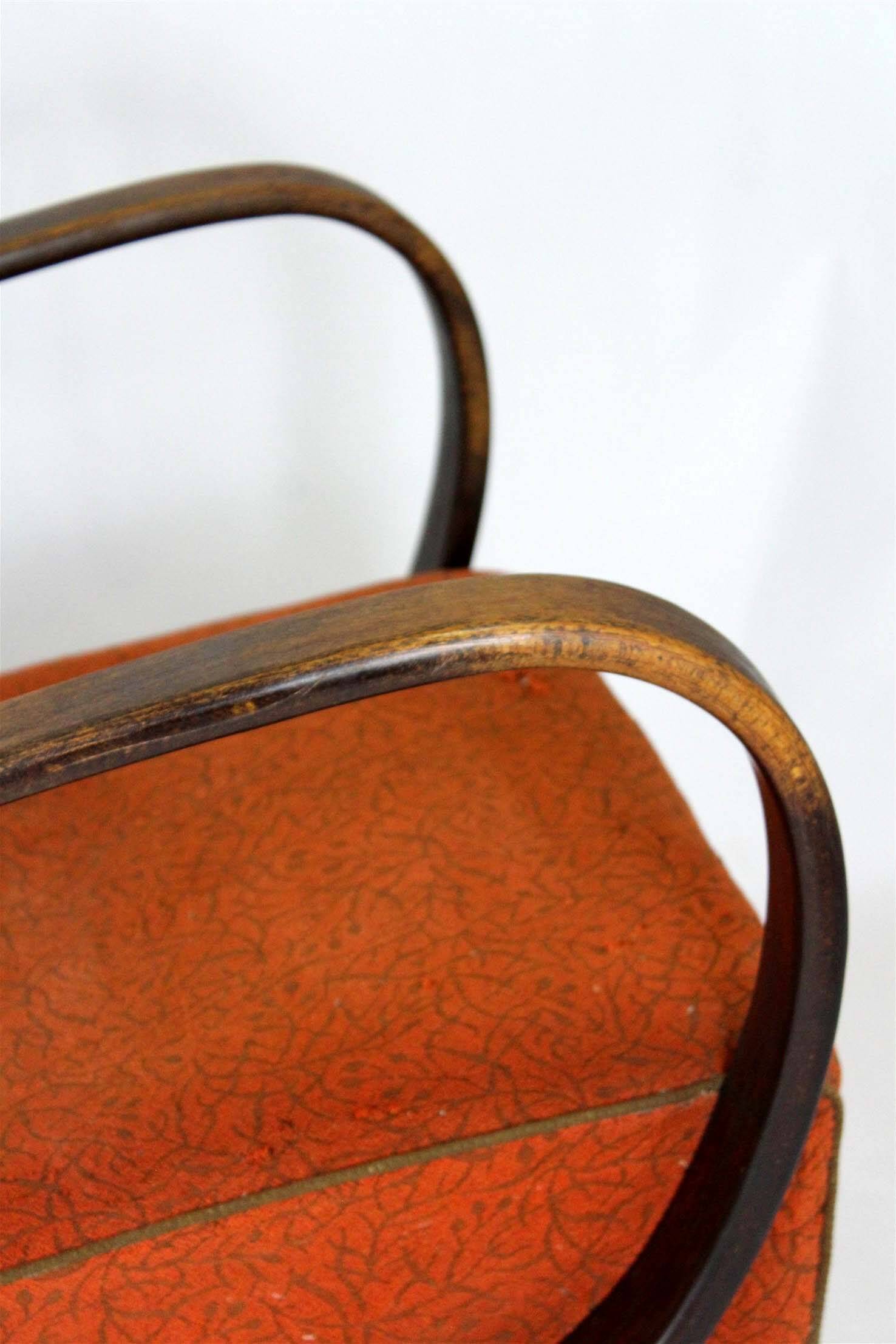 Czech Bentwood Lounge Chairs by J. Halabala for Up Závody, 1950s, Set of 2