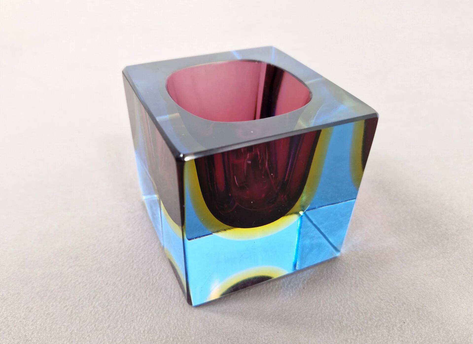 Murano Sommerso | Cube en verre | Années 1960