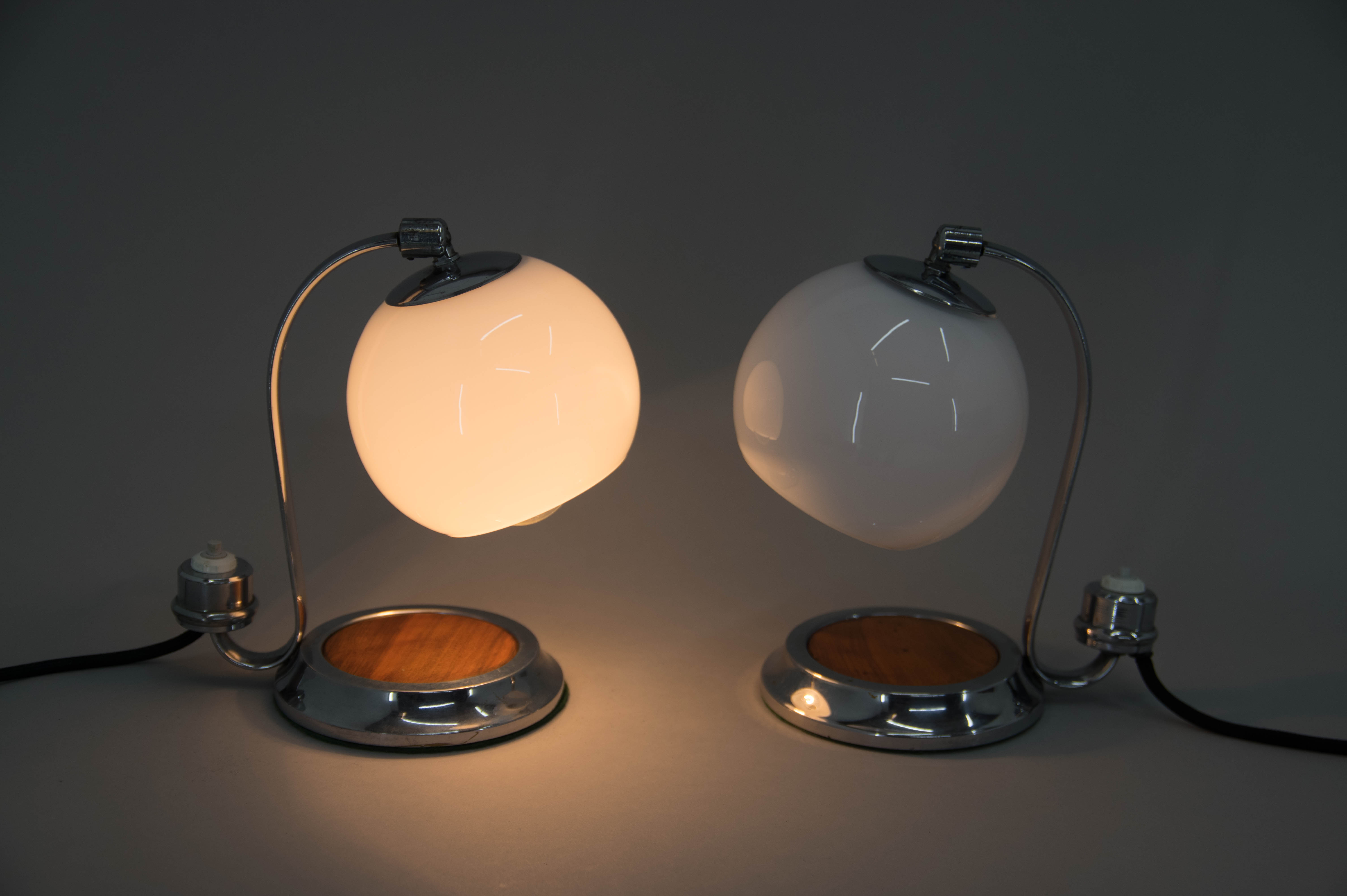 Set of two art deco table lamps, 1930s