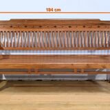 Old colonial varangue bench in teak – mid 20th century