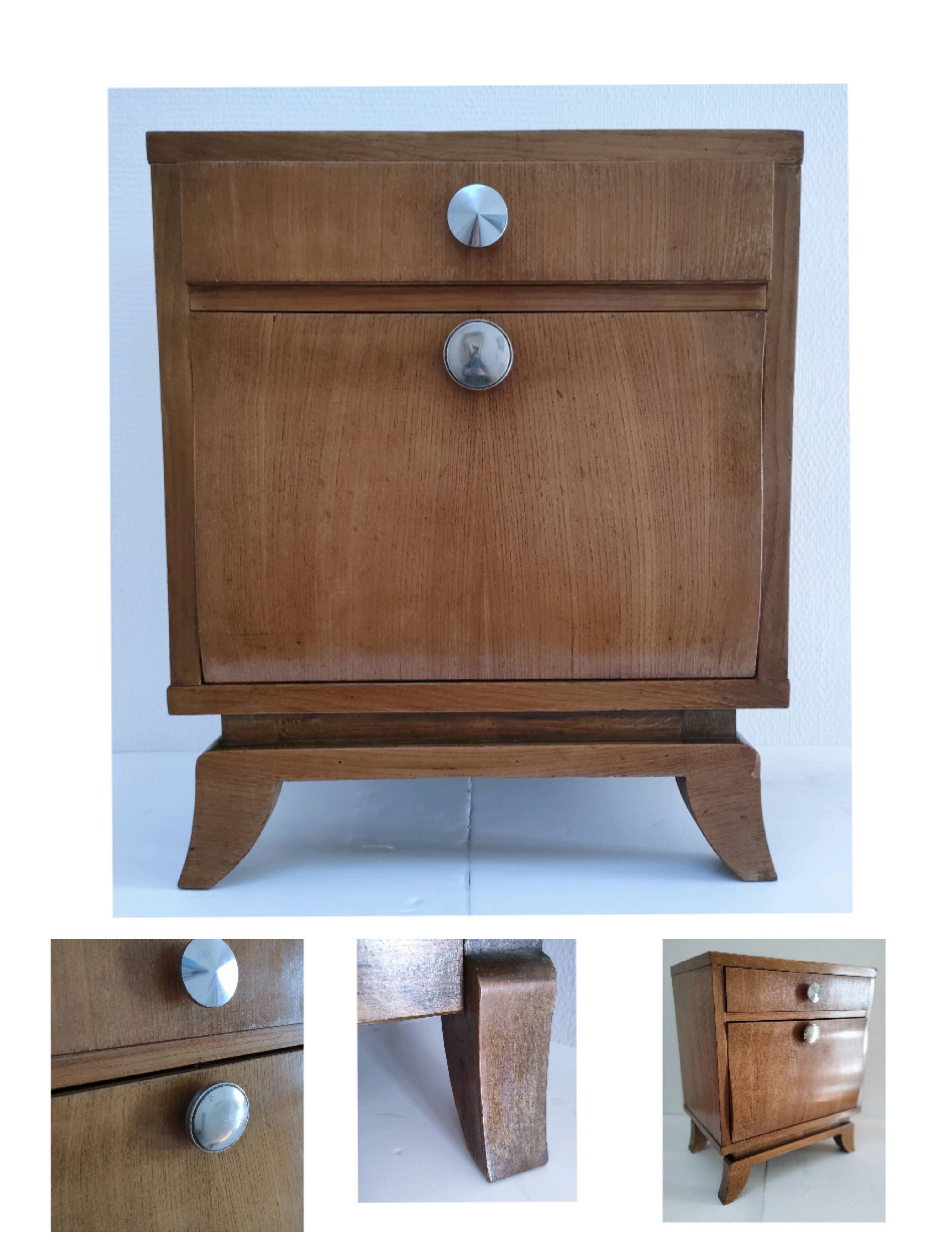 60s designer wooden bedside table