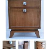 60s designer wooden bedside table