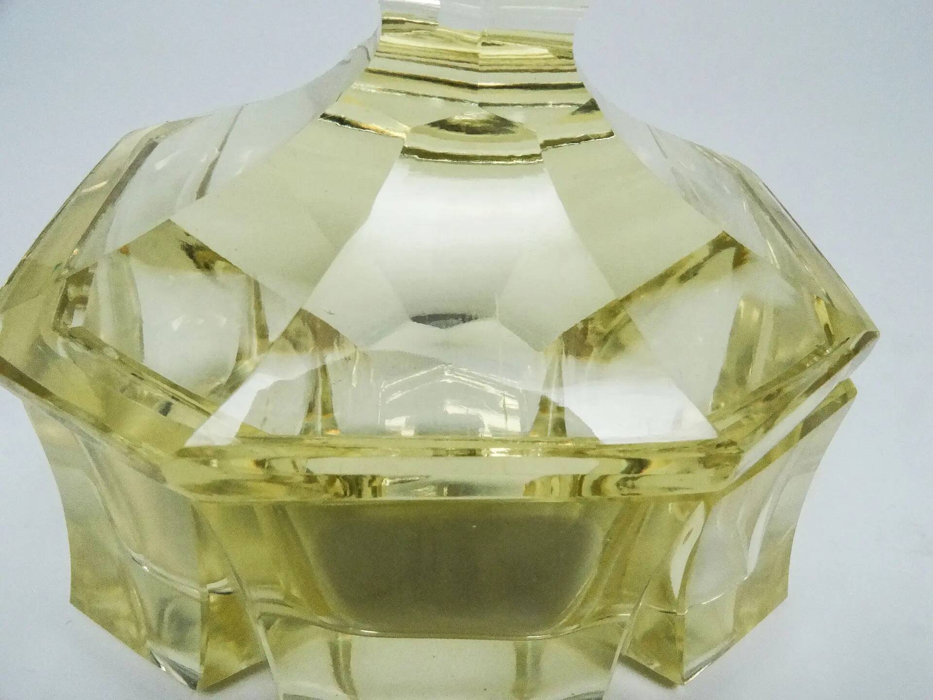 Art Deco bonbonniere, crystal, Moser, Czechoslovakia, 1930s