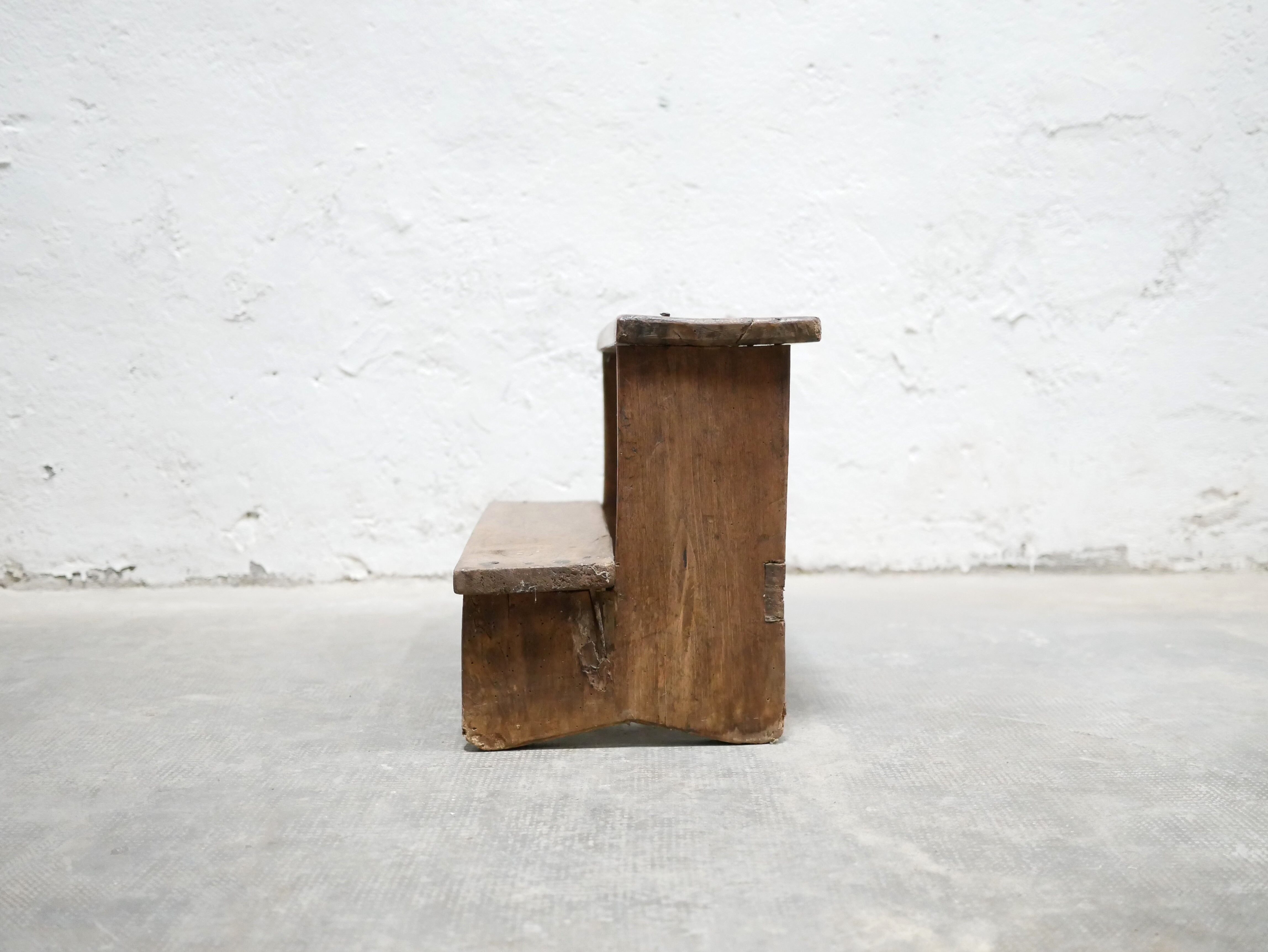 Workshop step, antique wooden stool