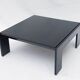 Table basse carrée bois laqué noir design 1980